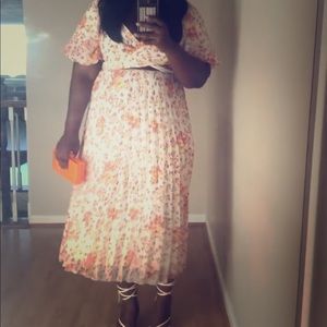 ASOS Wrap around pleated midi floral dress